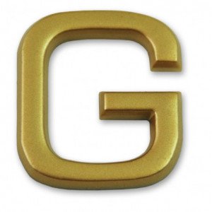 Lettre "G"  - Plastique doré adhésif - Hauteur 37 mm