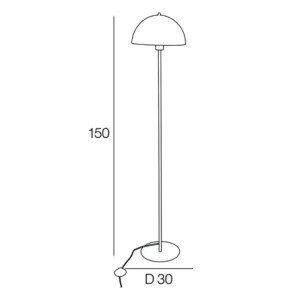 Lampadaire métal silver Corep ICONE H150cm.