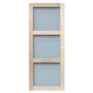 Portes coulissantes 3 panneaux – Chêne Vitrée, 204 x 83 cm