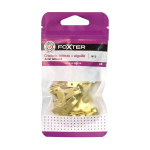 8 CROCHETS TABLEAU + AIGUILLE N°3 EN ACIER LAITONNE POUR LE BETON