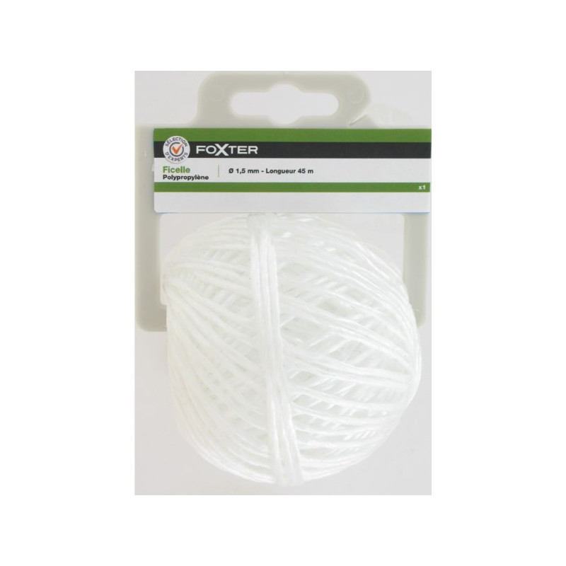 Ficelle en polypropylène blanc 45mx1,5mm