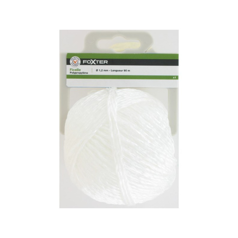 Ficelle en polypropylène blanc 90mx1,2mm