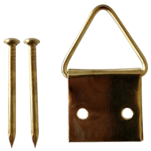 8 Attaches tableau delta acier laitonné pour tous types de bois 14mm