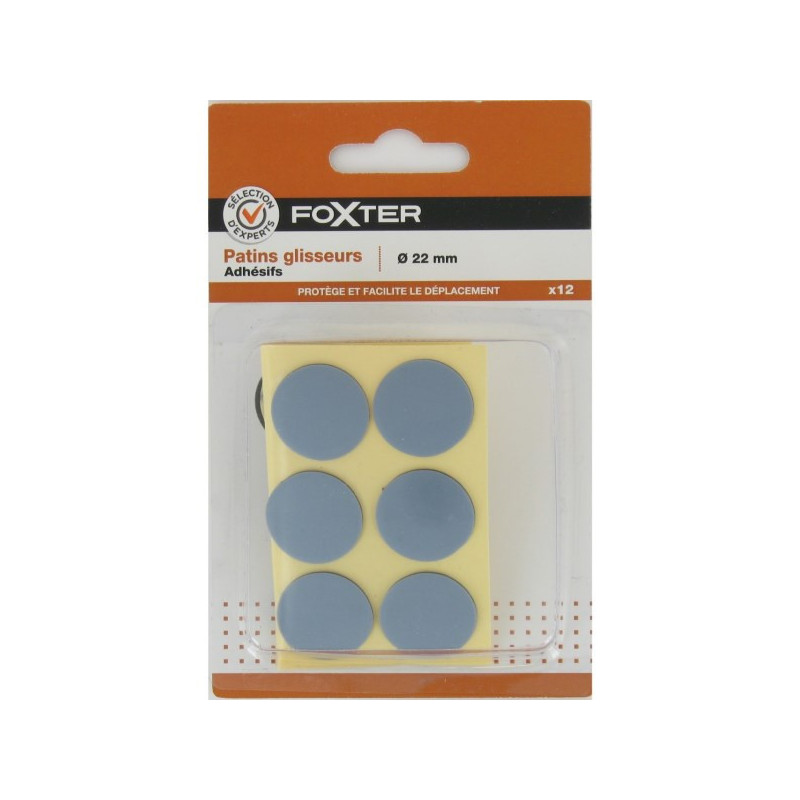 12 Patins glisseurs adhésifs 22mm