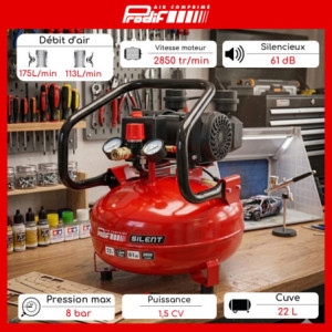 COMPRESSEUR COAXIAL 22L 1.5CV 61DB
