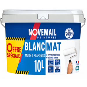 NOVEMAIL PEINTURE BI-COUCHE BLANC MAT 10L