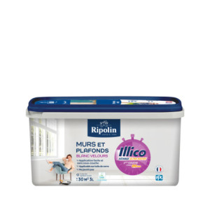 Peinture mur et plafond blanc velours Illico 3L