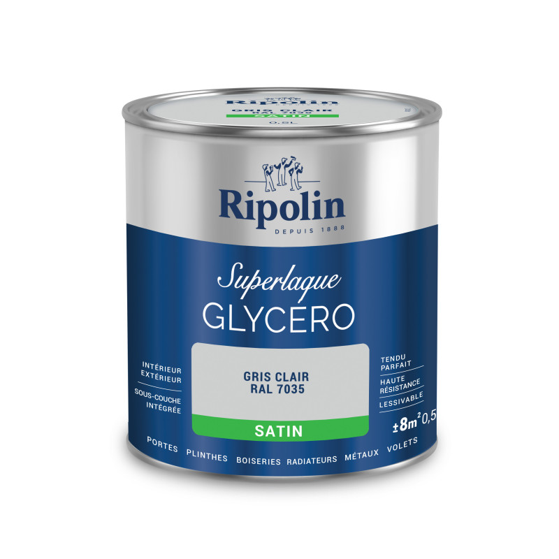 LAQUE GLYCERO GRIS CLAIR RAL 7035 SATIN 0,5L