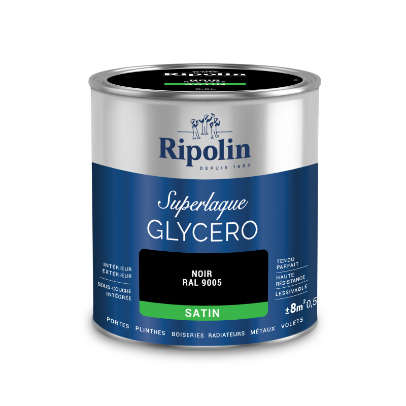 LAQUE GLYCERO NOIR RAL 9005 SATIN 0,5L