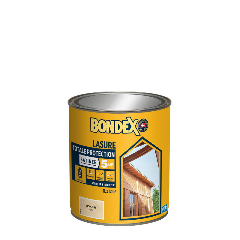 LASURE TOTALE PROTECTION 5 ANS SOLVANTEE INCOLORE SATIN 1L