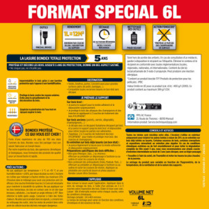 LASURE TOTALE PROTECTION 5 ANS SOLVANTEE INCOLORE SATIN 6L