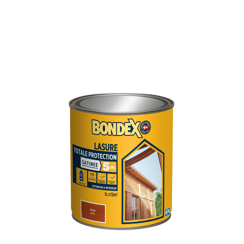 LASURE TOTALE PROTECTION 5 ANS SOLVANTEE TECK SATIN 1L