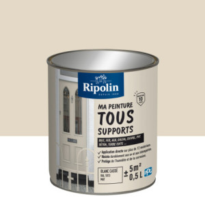 MA PEINTURE TOUS SUPPORTS BLANC CASSE RAL 1013 MAT 0,5L