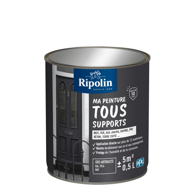MA PEINTURE TOUS SUPPORTS GRIS ANTHRACITE RAL 7016 MAT 0,5L