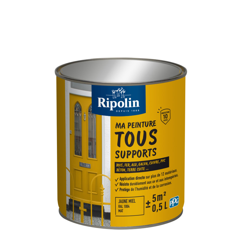 MA PEINTURE TOUS SUPPORTS JAUNE MIEL RAL 1004 MAT 0,5L