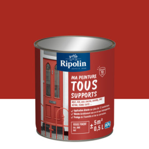 MA PEINTURE TOUS SUPPORTS ROUGE PIMENT RAL 3000 MAT 0,5L