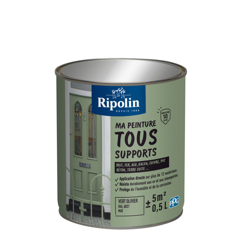 MA PEINTURE TOUS SUPPORTS VERT OLIVIER RAL 6021 MAT 0,5L