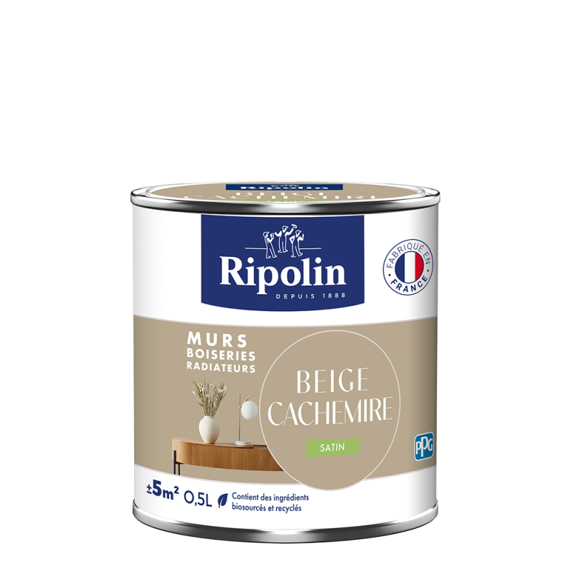 PEINTURE MURS BOISERIES RADIATEURS BEIGE CACHEMIRE SATIN 0,5L
