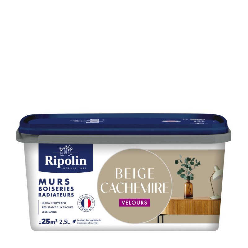 PEINTURE MURS BOISERIES RADIATEURS BEIGE CACHEMIRE VELOURS 2,5L