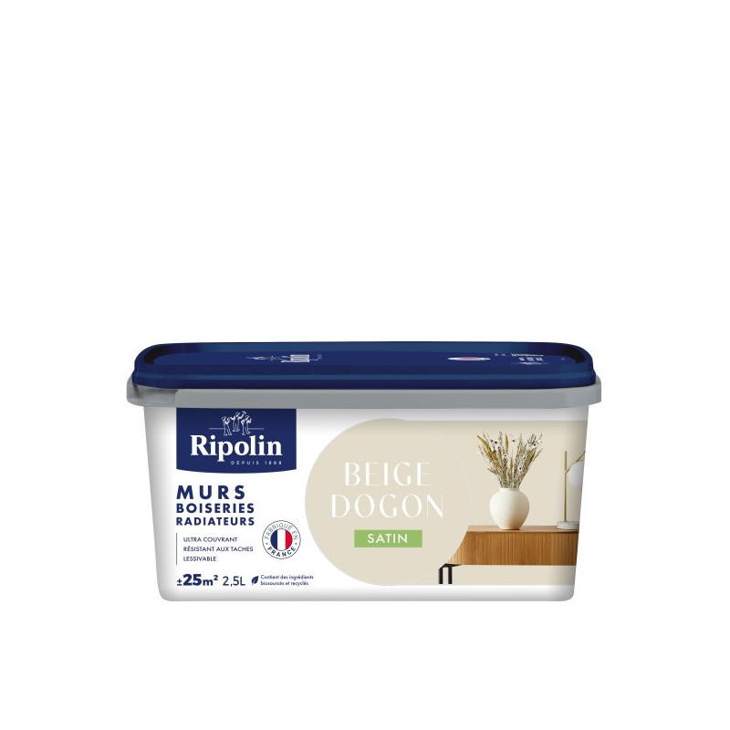PEINTURE MURS BOISERIES RADIATEURS BEIGE DOGON SATIN 2,5L