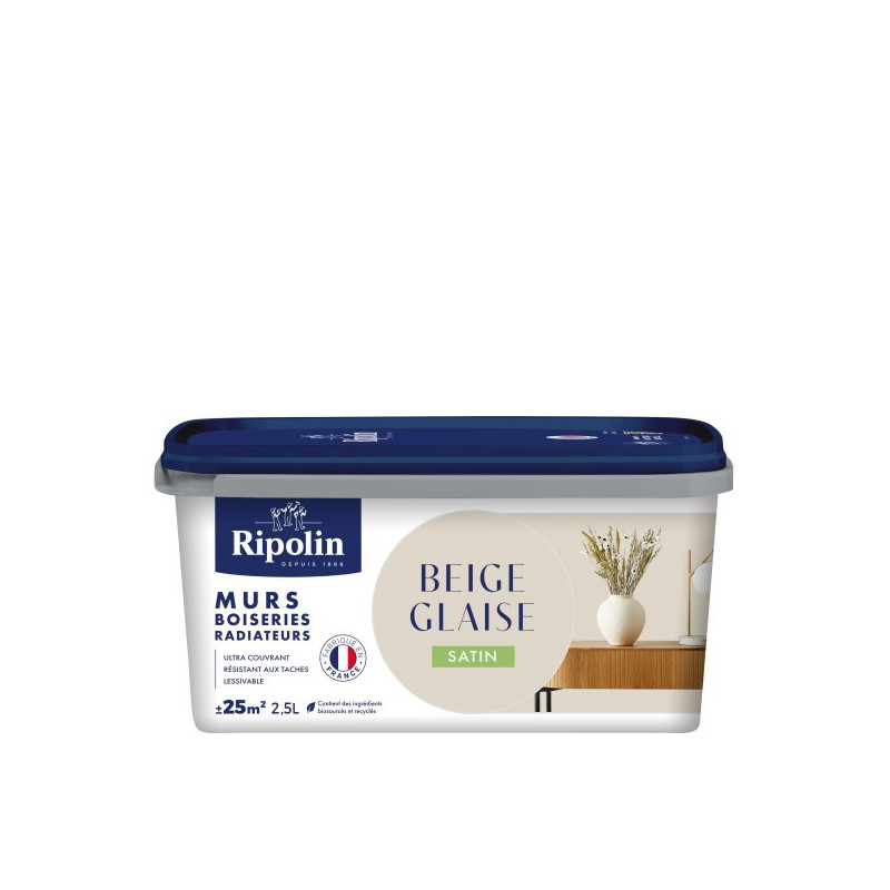 PEINTURE MURS BOISERIES RADIATEURS BEIGE GLAISE SATIN 2,5L