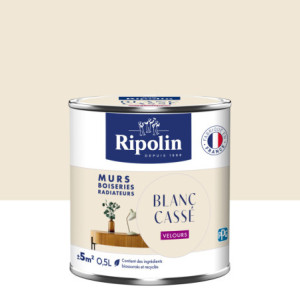 PEINTURE MURS BOISERIES RADIATEURS BLANC CASSE VELOURS 0,5L
