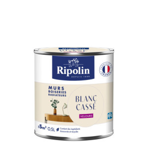 PEINTURE MURS BOISERIES RADIATEURS BLANC CASSE VELOURS 0,5L