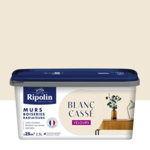 PEINTURE MURS BOISERIES RADIATEURS BLANC CASSE VELOURS 2,5L