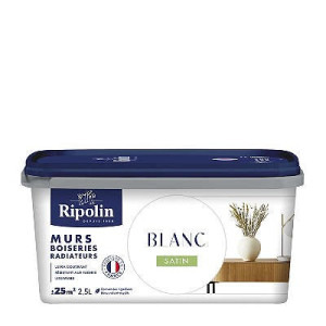 PEINTURE MURS BOISERIES RADIATEURS BLANC SATIN 2,5L