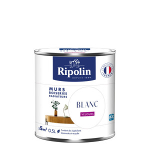 PEINTURE MURS BOISERIES RADIATEURS BLANC VELOURS 0,5L