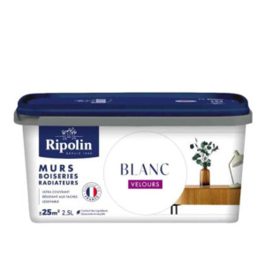 PEINTURE MURS BOISERIES RADIATEURS BLANC VELOURS 2,5L