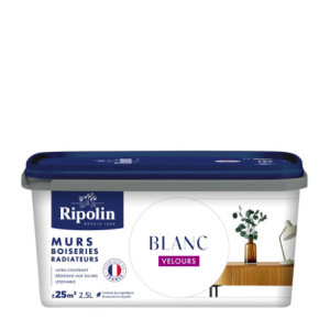 PEINTURE MURS BOISERIES RADIATEURS BLANC VELOURS 2,5L