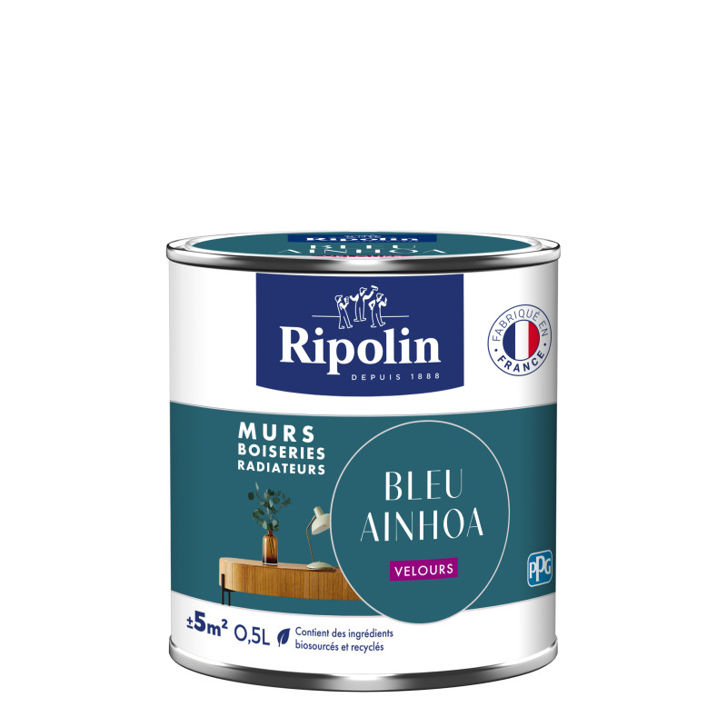 PEINTURE MURS BOISERIES RADIATEURS BLEU AINHOA VELOURS 0,5L