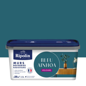 PEINTURE MURS BOISERIES RADIATEURS BLEU AINHOA VELOURS 2,5L