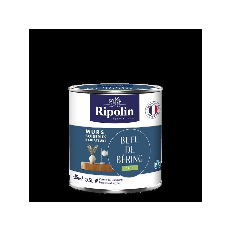 PEINTURE MURS BOISERIES RADIATEURS BLEU DE BERING SATIN 0,5L
