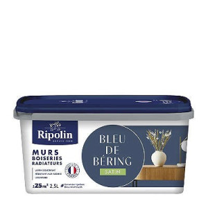 PEINTURE MURS BOISERIES RADIATEURS BLEU DE BERING SATIN 2,5L