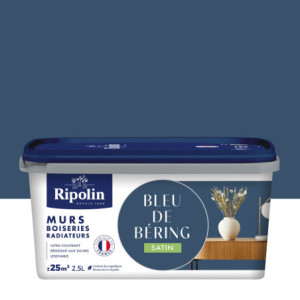 PEINTURE MURS BOISERIES RADIATEURS BLEU DE BERING SATIN 2,5L