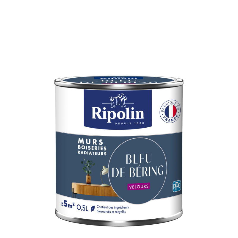 PEINTURE MURS BOISERIES RADIATEURS BLEU DE BERING VELOURS 0,5L