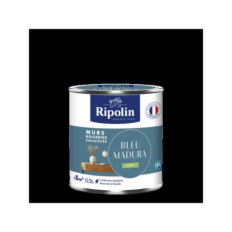 PEINTURE MURS BOISERIES RADIATEURS BLEU MADURA SATIN 0,5L
