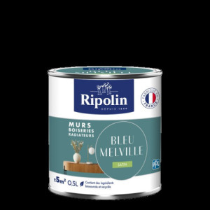 PEINTURE MURS BOISERIES RADIATEURS BLEU MELVILLE SATIN 0,5L