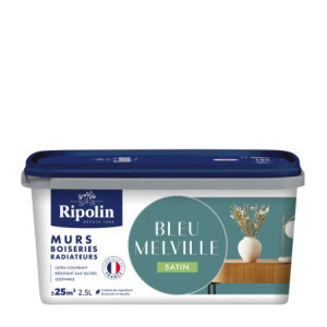 PEINTURE MURS BOISERIES RADIATEURS BLEU MELVILLE SATIN 2,5L