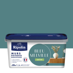 PEINTURE MURS BOISERIES RADIATEURS BLEU MELVILLE SATIN 2,5L
