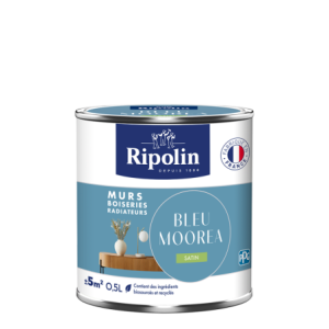 PEINTURE MURS BOISERIES RADIATEURS BLEU MOOREA SATIN 0,5L