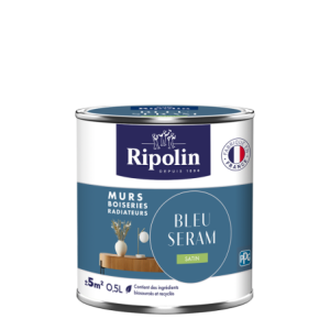 PEINTURE MURS BOISERIES RADIATEURS BLEU SERAM SATIN 0,5L