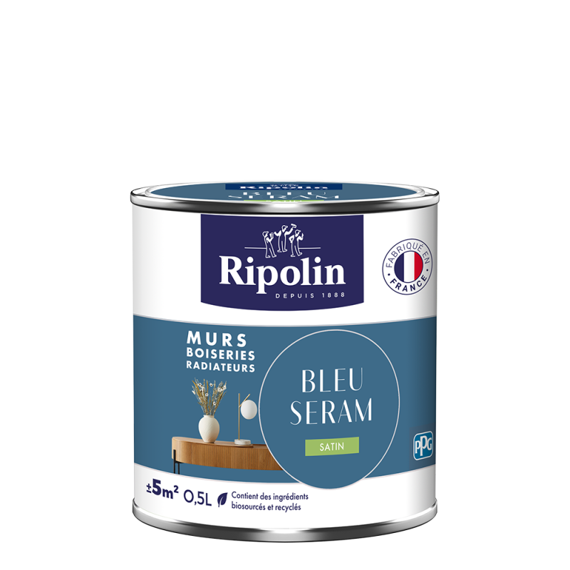 PEINTURE MURS BOISERIES RADIATEURS BLEU SERAM SATIN 0,5L