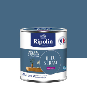 PEINTURE MURS BOISERIES RADIATEURS BLEU SERAM VELOURS 0,5L