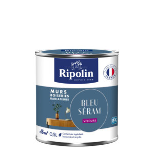 PEINTURE MURS BOISERIES RADIATEURS BLEU SERAM VELOURS 0,5L