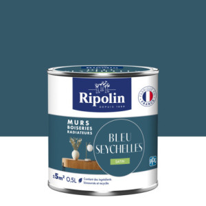 PEINTURE MURS BOISERIES RADIATEURS BLEU SEYCHELLES SATIN 0,5L