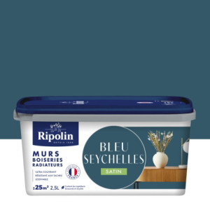 PEINTURE MURS BOISERIES RADIATEURS BLEU SEYCHELLES SATIN 2,5L