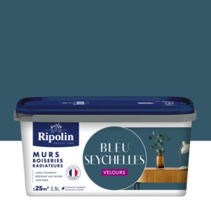 PEINTURE MURS BOISERIES RADIATEURS BLEU SEYCHELLES VELOURS 2,5L